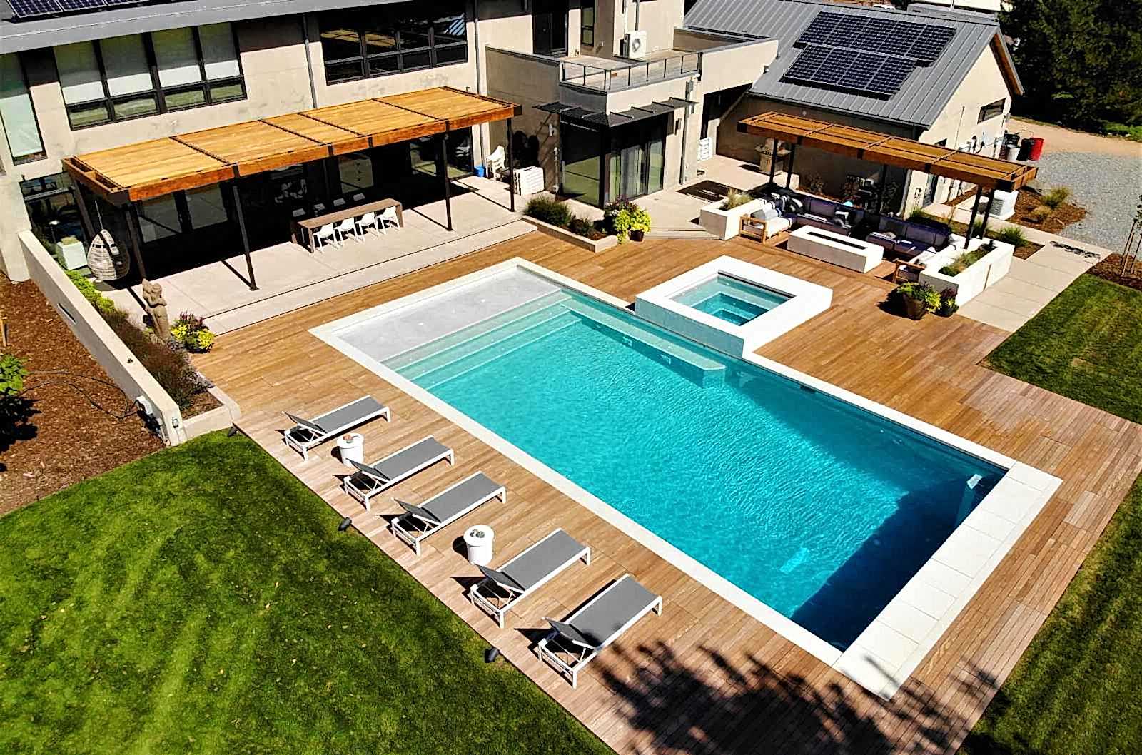 Beautiful pool in Colorado courtyard