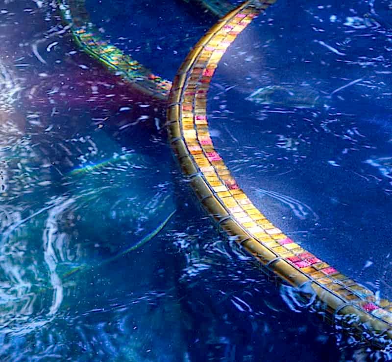 Kid with Broncos hat enjoying pool